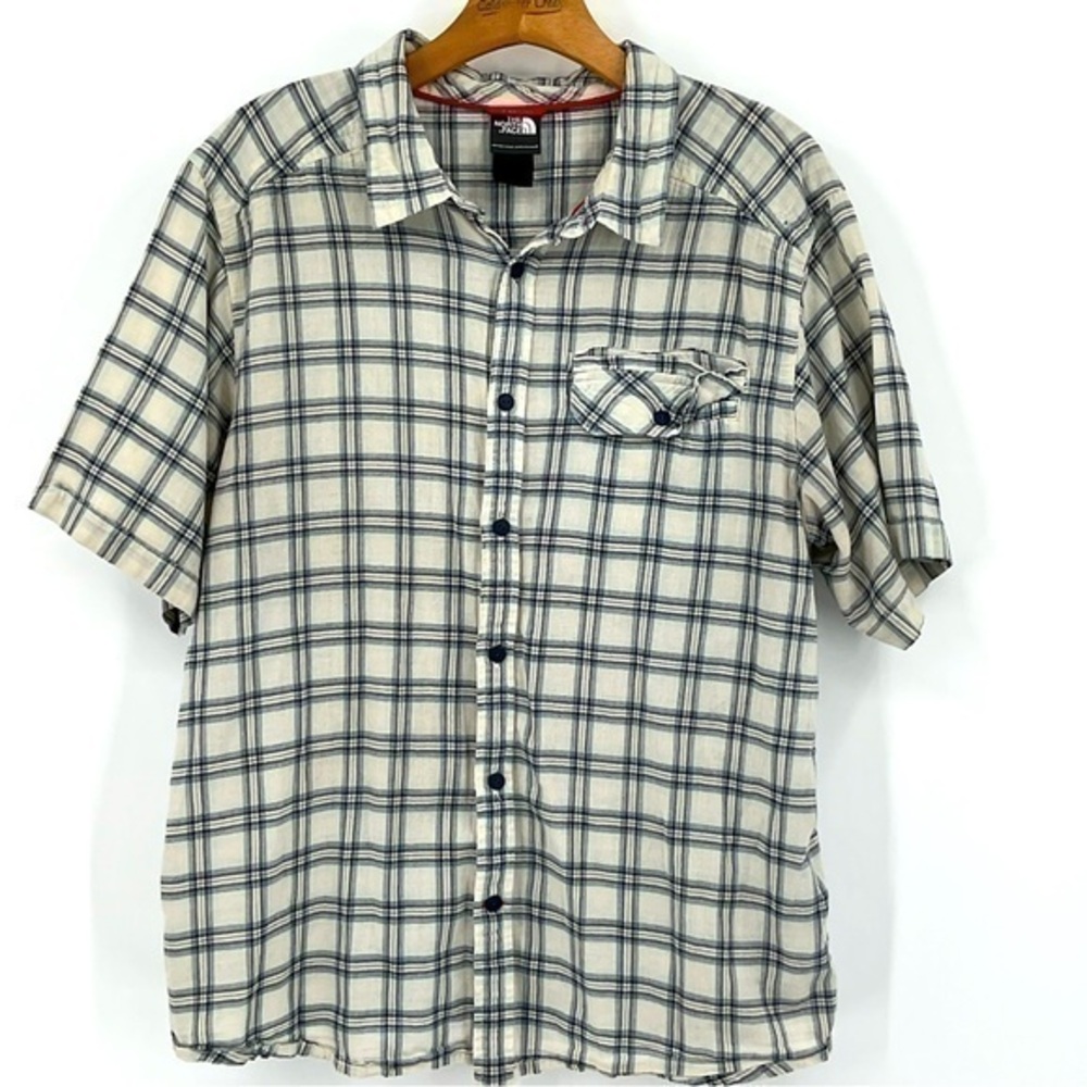 The North Face Mens Short Sleeve Plaid‎ Lightweight Button down Shirt Size XL M7